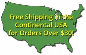 free shipping in the continental USA for orders over $30