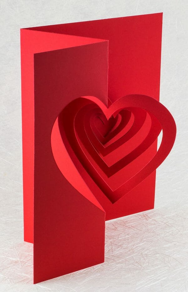 Helical Heart Valentine Pop Up Card Card