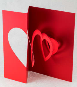Helical Heart Valentine Pop Up Card (side)