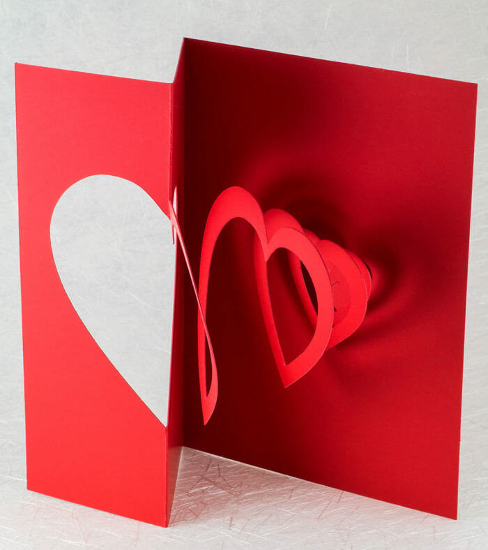 Helical Heart Pop Up Card - Popup Card Shop