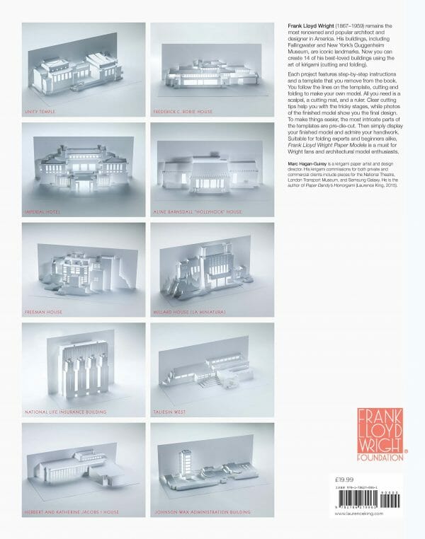 Frank Lloyd Wright Paper Models: 14 Kirigami Buildings to Cut and Fold (Back)